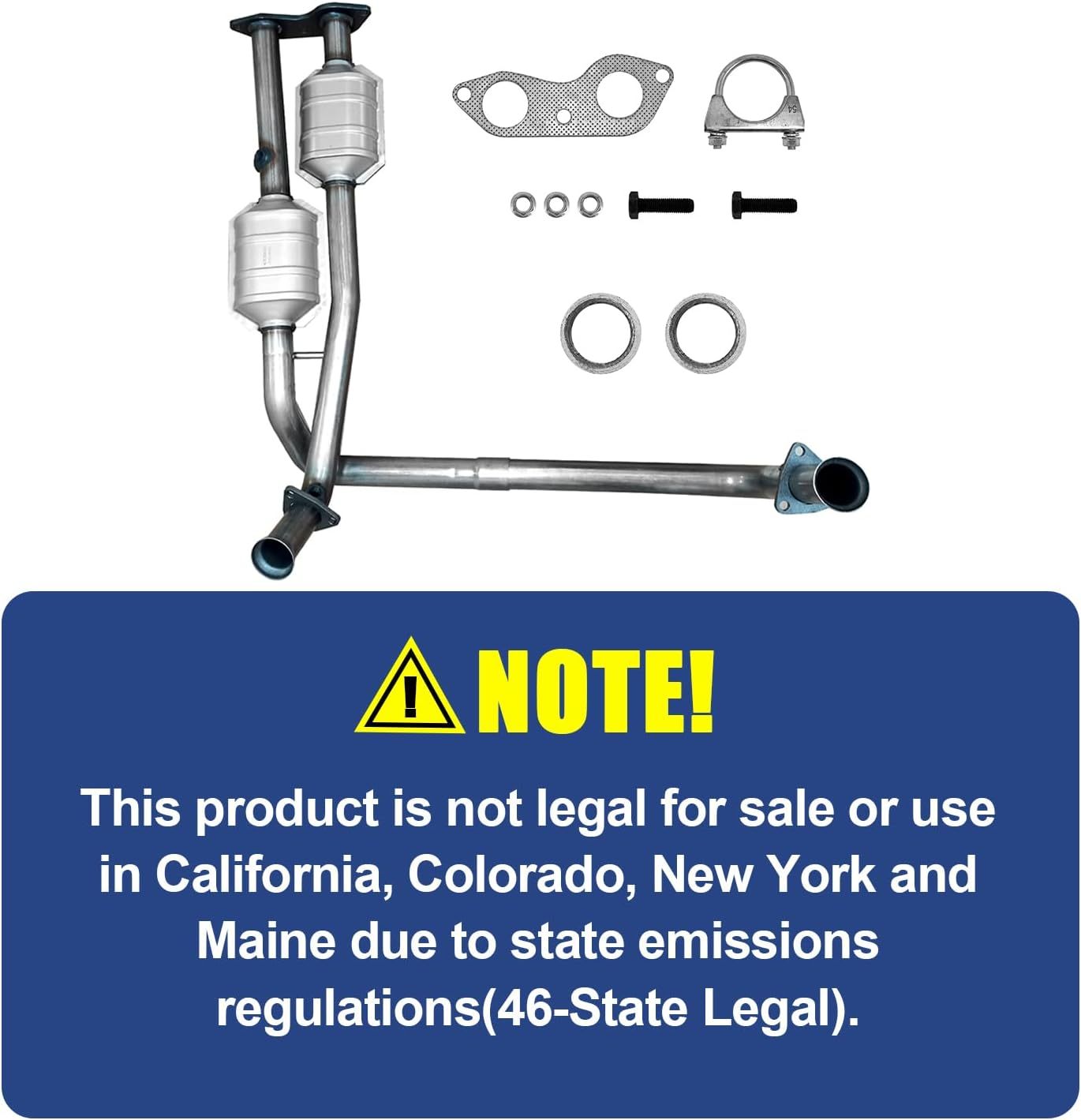 Y-Pipe Catalytic Converter fit for 1996-2000 Cadillac Escalade Chevy Tahoe GMC Yukon Suburban 5.7L V8 Engine