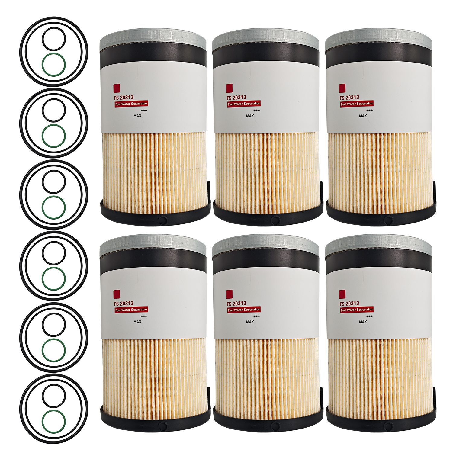 6pcs FS20313 Fuel Water Separator Filter Replacement for Volvo D11 D13 D13TC, for Mack MP7 MP8 MP8