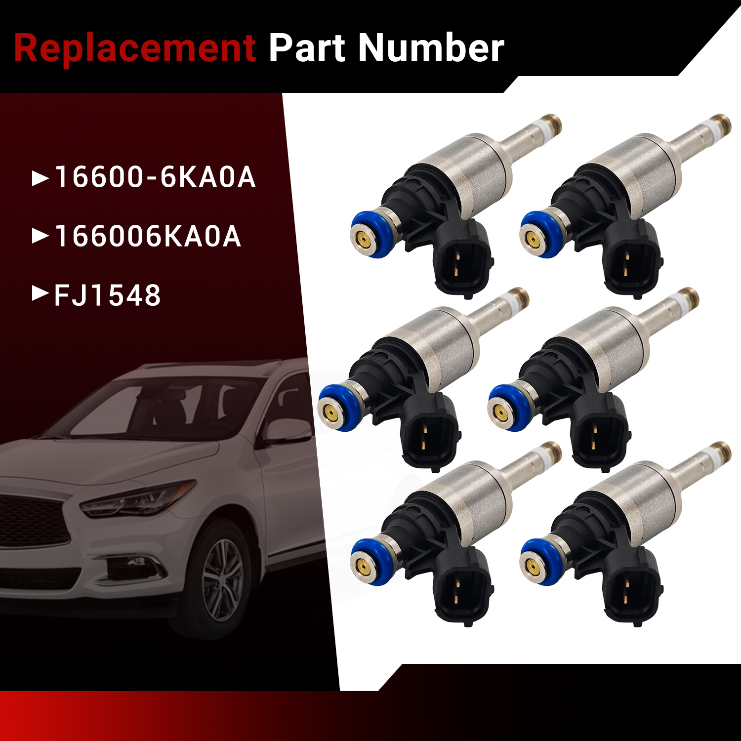 6Pcs Fuel Injectors Compatible with Nissan 2016-2020 Pathfinder Infiniti JX35 QX60 3.5L