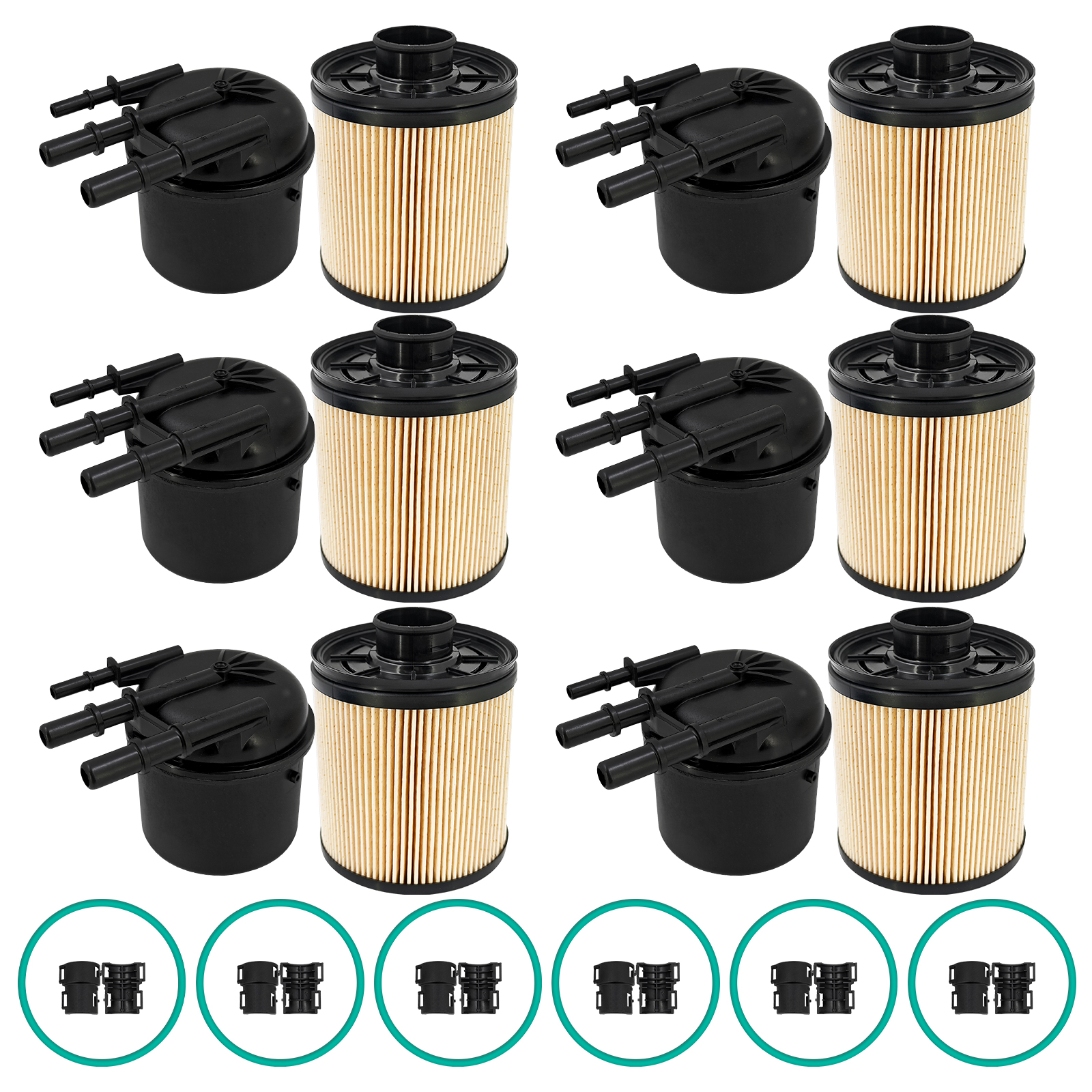 6Pcs Fuel Filter Kit for Ford Super Duty 2017-2026 F-650 F-750 w/Powerstroke 6.7