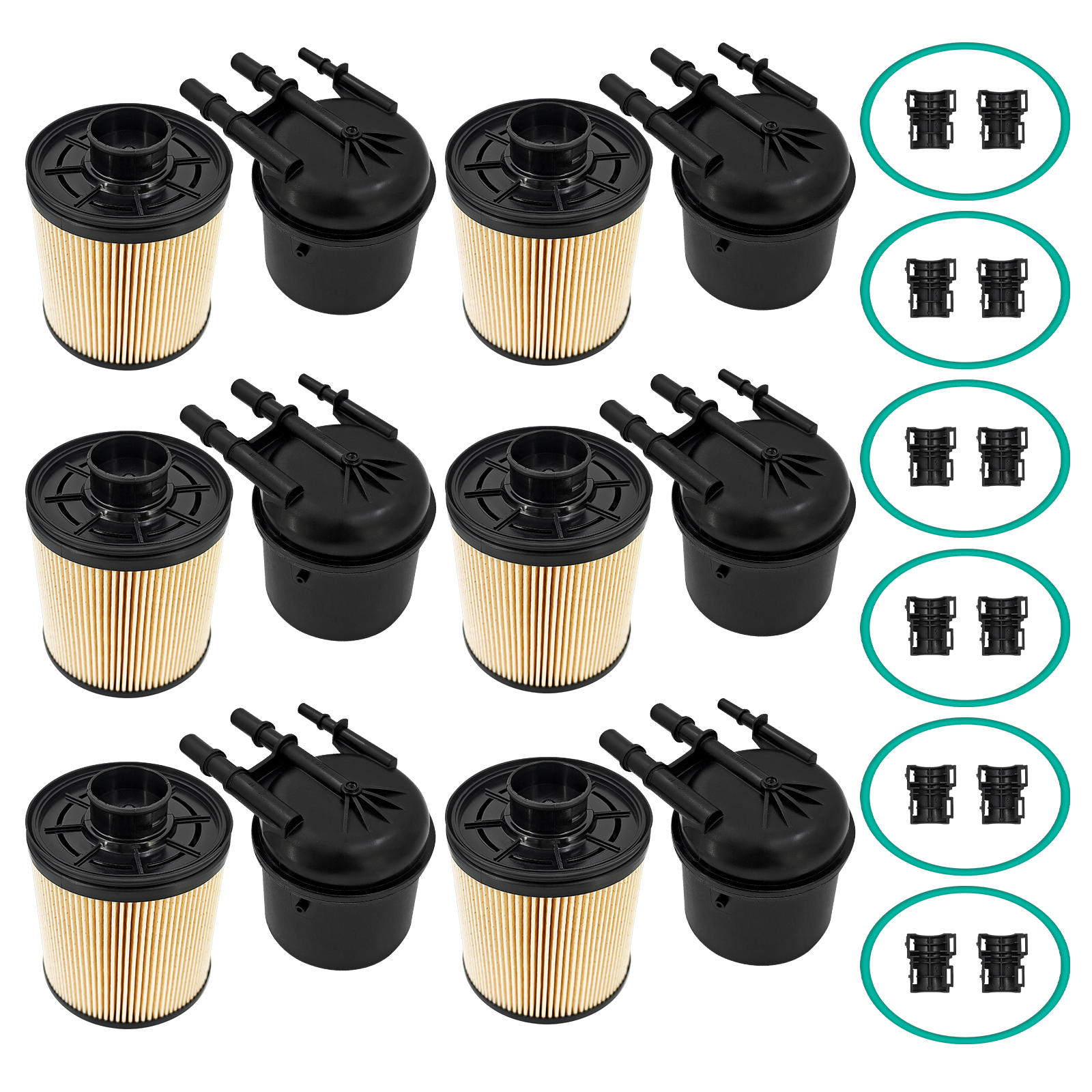 6Pcs Fuel Filter Kit for Ford Super Duty 2017-2026 F-650 F-750 w/Powerstroke 6.7