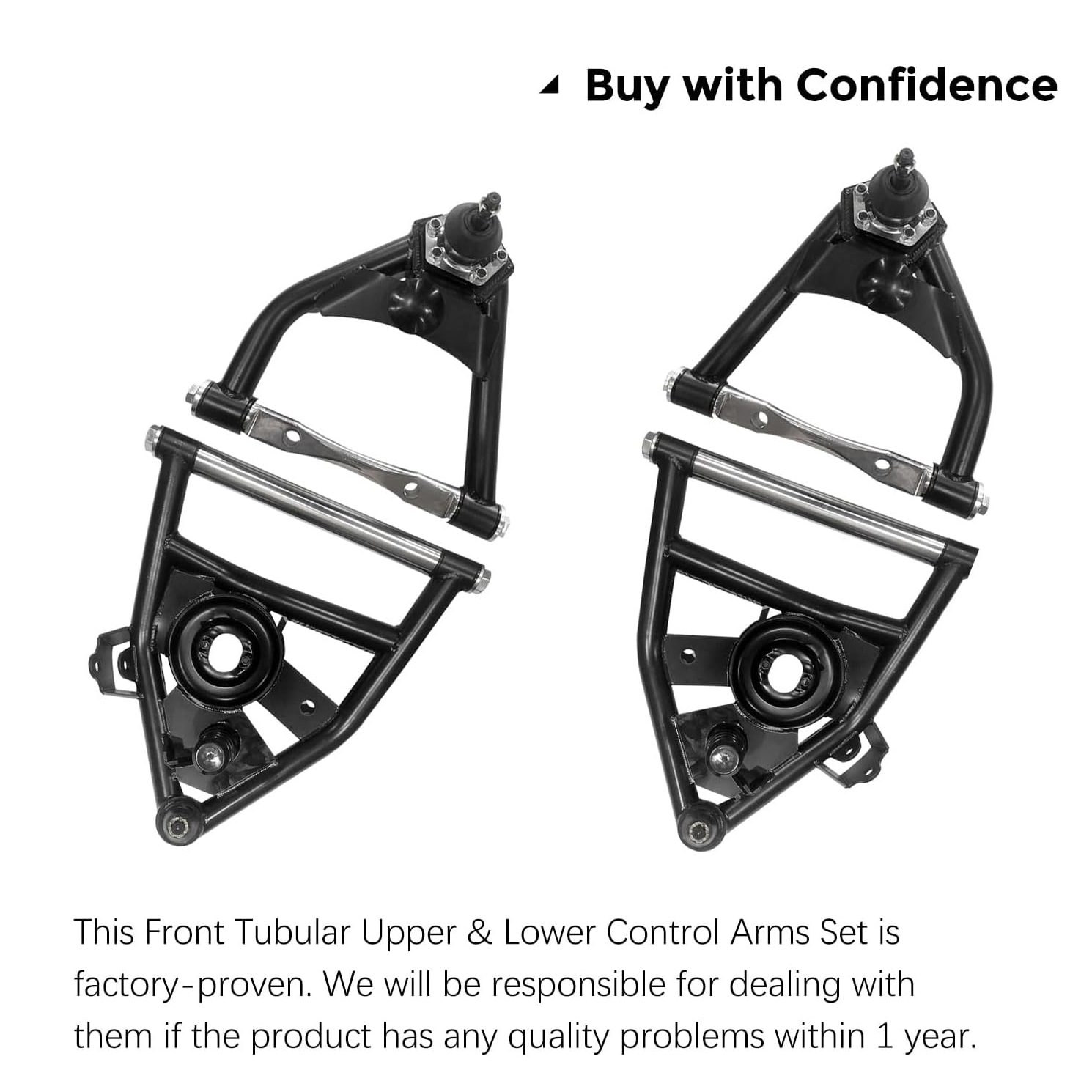 4PCS Front Tubular Upper & Lower Control Arms fit for Chevy / GMC C10 (Suburban) 1973-1987