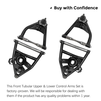 4PCS Front Tubular Upper & Lower Control Arms fit for Chevy / GMC C10 (Suburban) 1973-1987