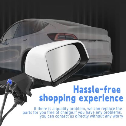 White Right Passenger Side Mirror With Anti-Glare Exterior View Mirror Fit for Tesla Model Y 2020-2023