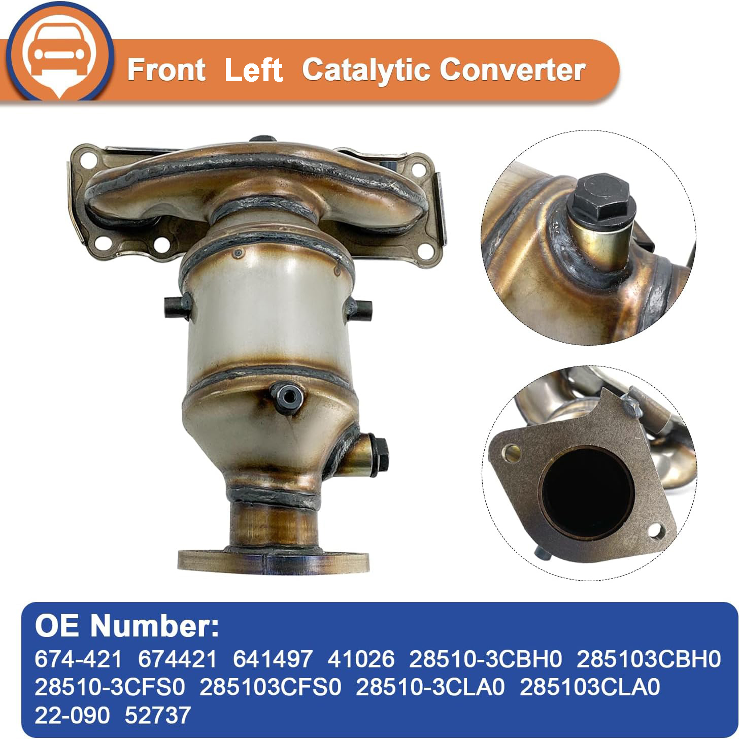 674-421&674-084 Front and Rear Catalytic Converter Set fit for 2013-2023 Hyundai Santa Fe XL Palisade, 2014-2023 Kia Sorento Telluride 3.3L 3.8L V6 AWD
