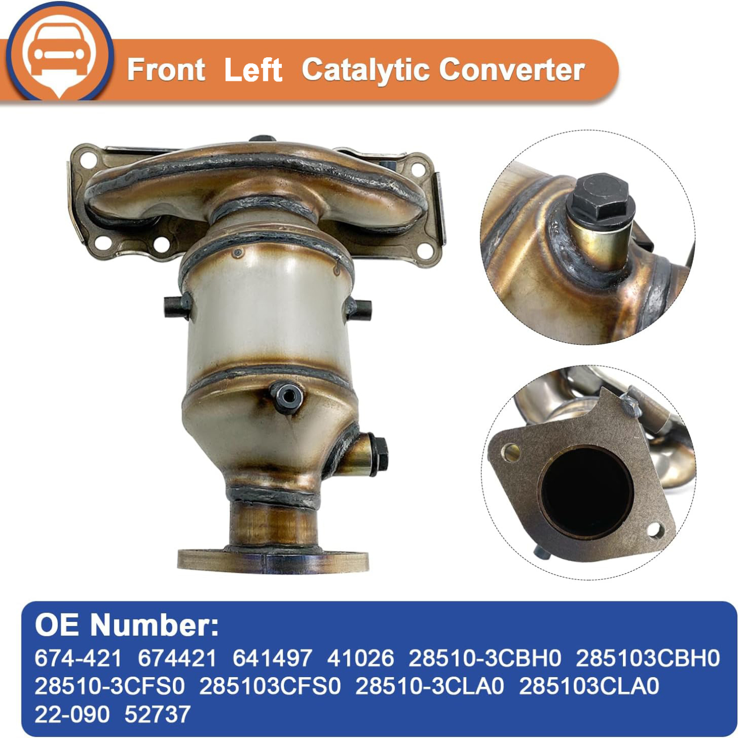 674-421&674-084 Front and Rear Catalytic Converter Set fit for 2013-2023 Hyundai Santa Fe XL Palisade, 2014-2023 Kia Sorento Telluride 3.3L 3.8L V6 AWD