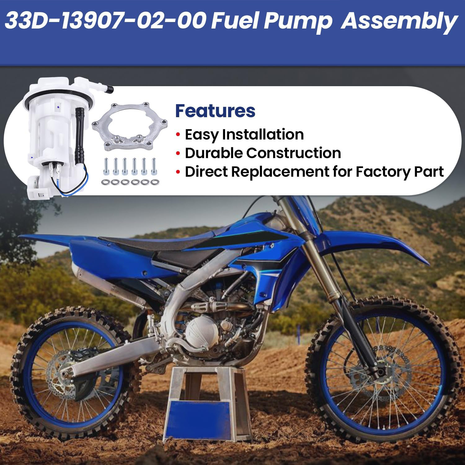 Fuel Pump Assembly fit for Yamaha YZ250F YZ450F YZ250FX YZ450FX WR250F WR450F 2010-2023