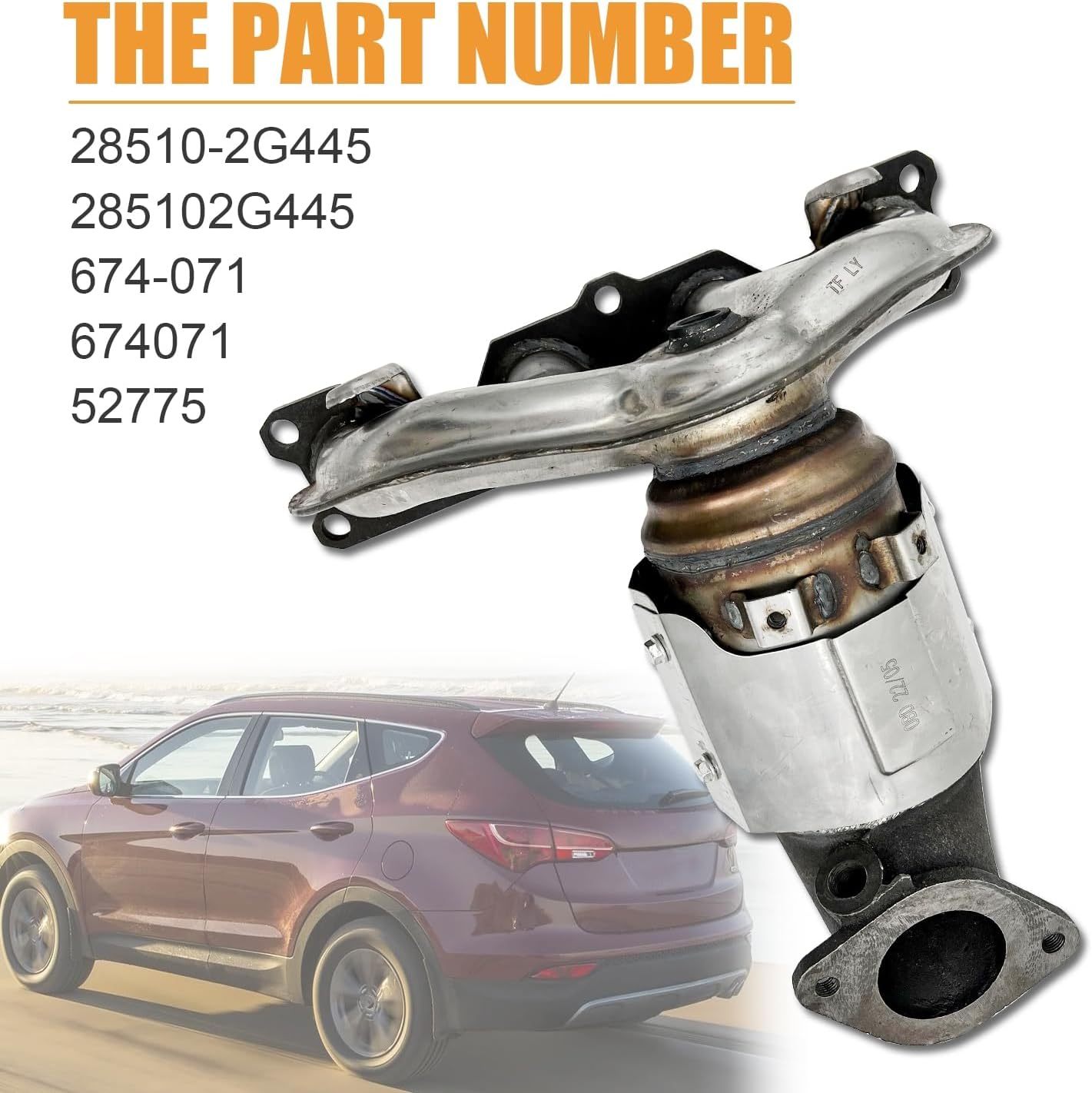 Catalytic Converter Exhaust Manifold fit for 2014-2016 Hyundai Kia Sorento L4 2.4L