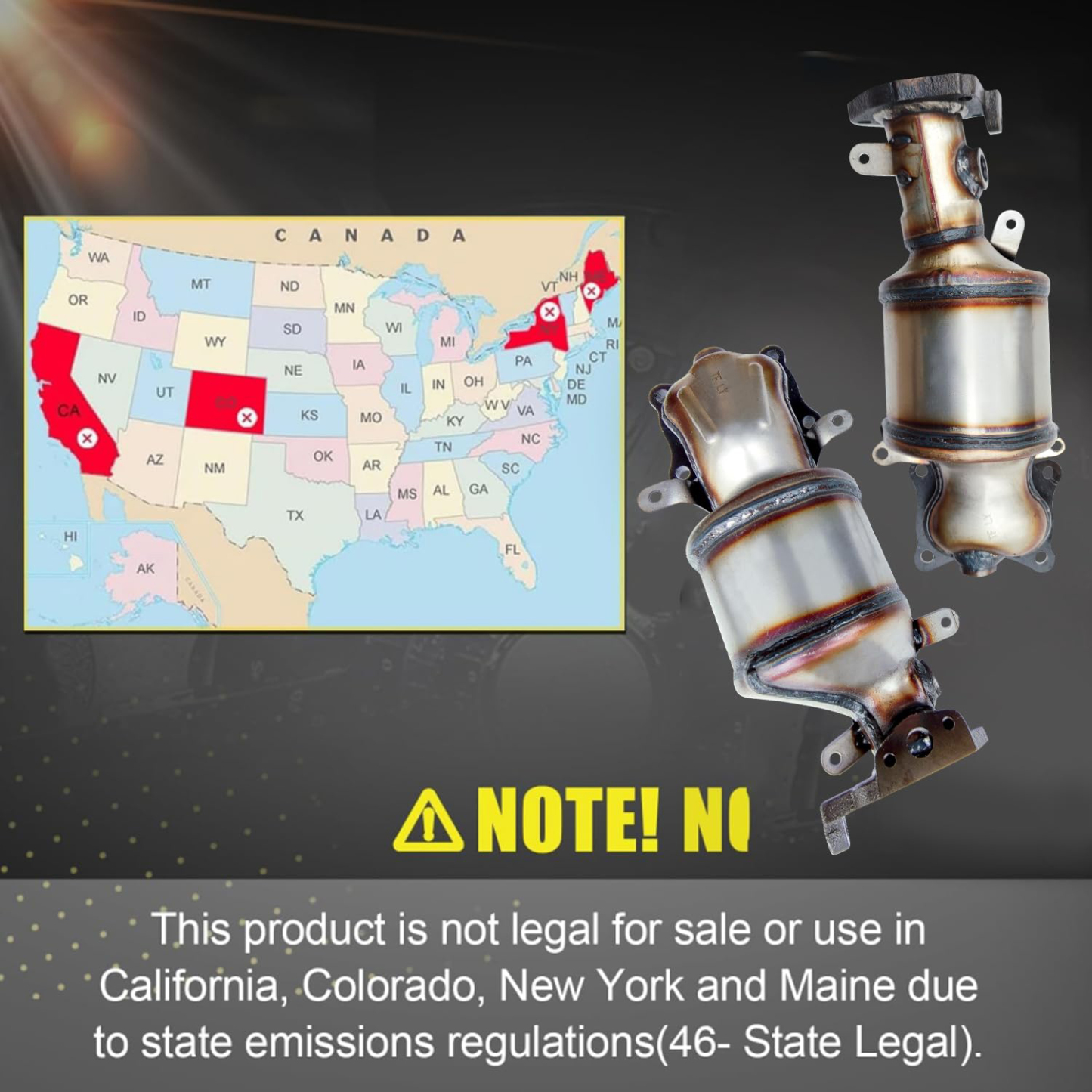 Front & Rear Catalytic Converter Compatible with Acura 2009-2019/Honda 2008-2019 3.5L (Non-CARB Compliant)