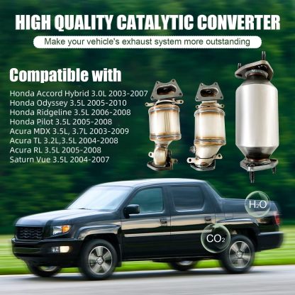 Catalytic Converter Bolts Gasket Set fit Honda Odyssey, Acura MDX, Saturn Vue 3.5L (LH 16450 + RH 16451 + Rear 16351)