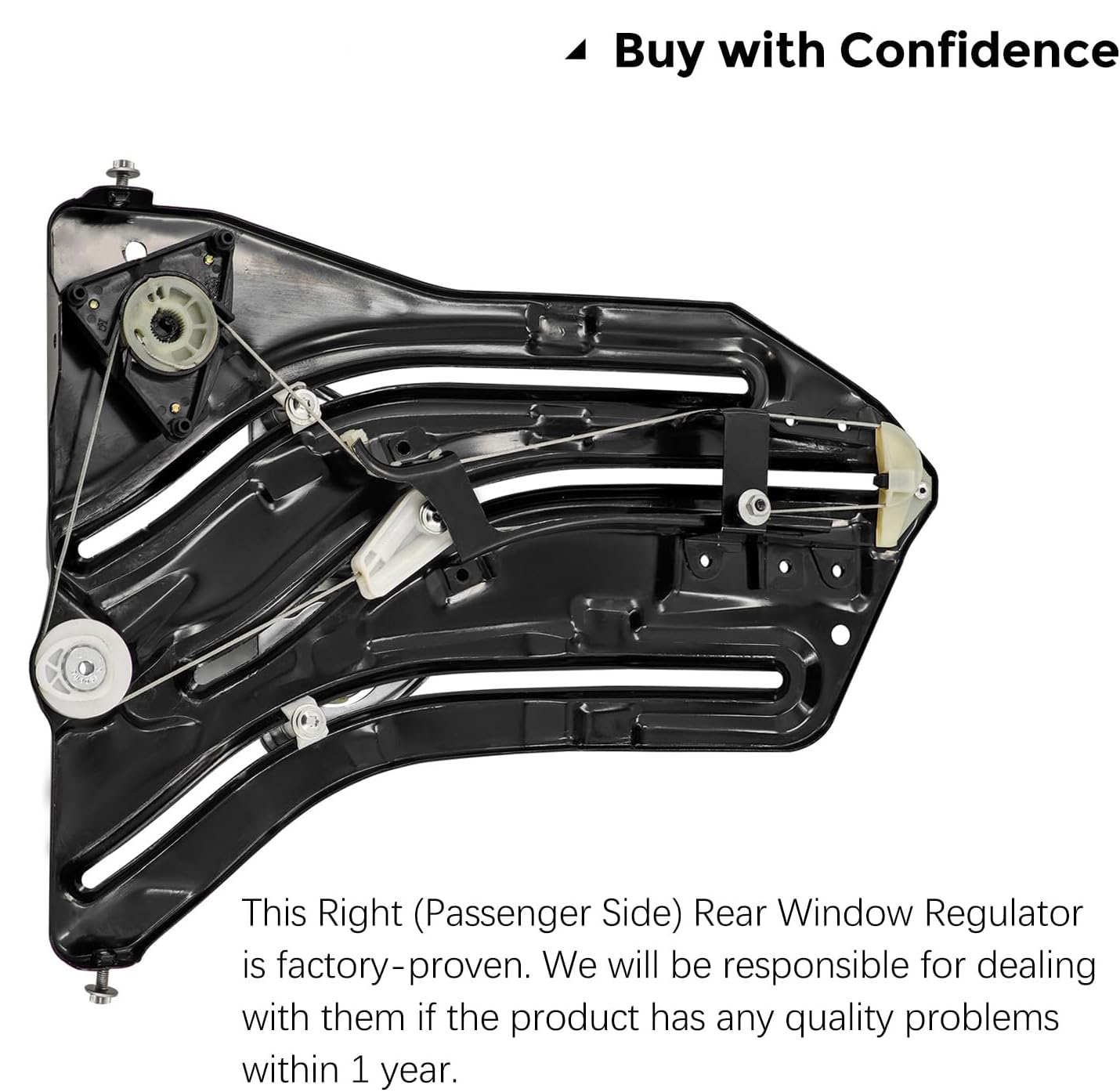 Passenger Side Rear Window Regulator for Mini Cooper 1.6L Chassis R52 2005-2008 Chassis R57 2009-2015