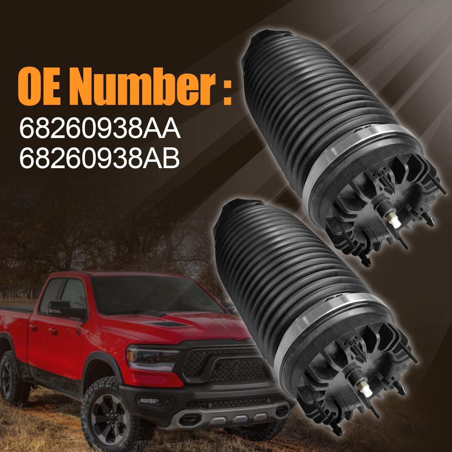 Rear Air Suspension Spring Bag Set fit for 2019-2024 Dodge Ram 1500 3.0L Diesel 3.6L 5.7L