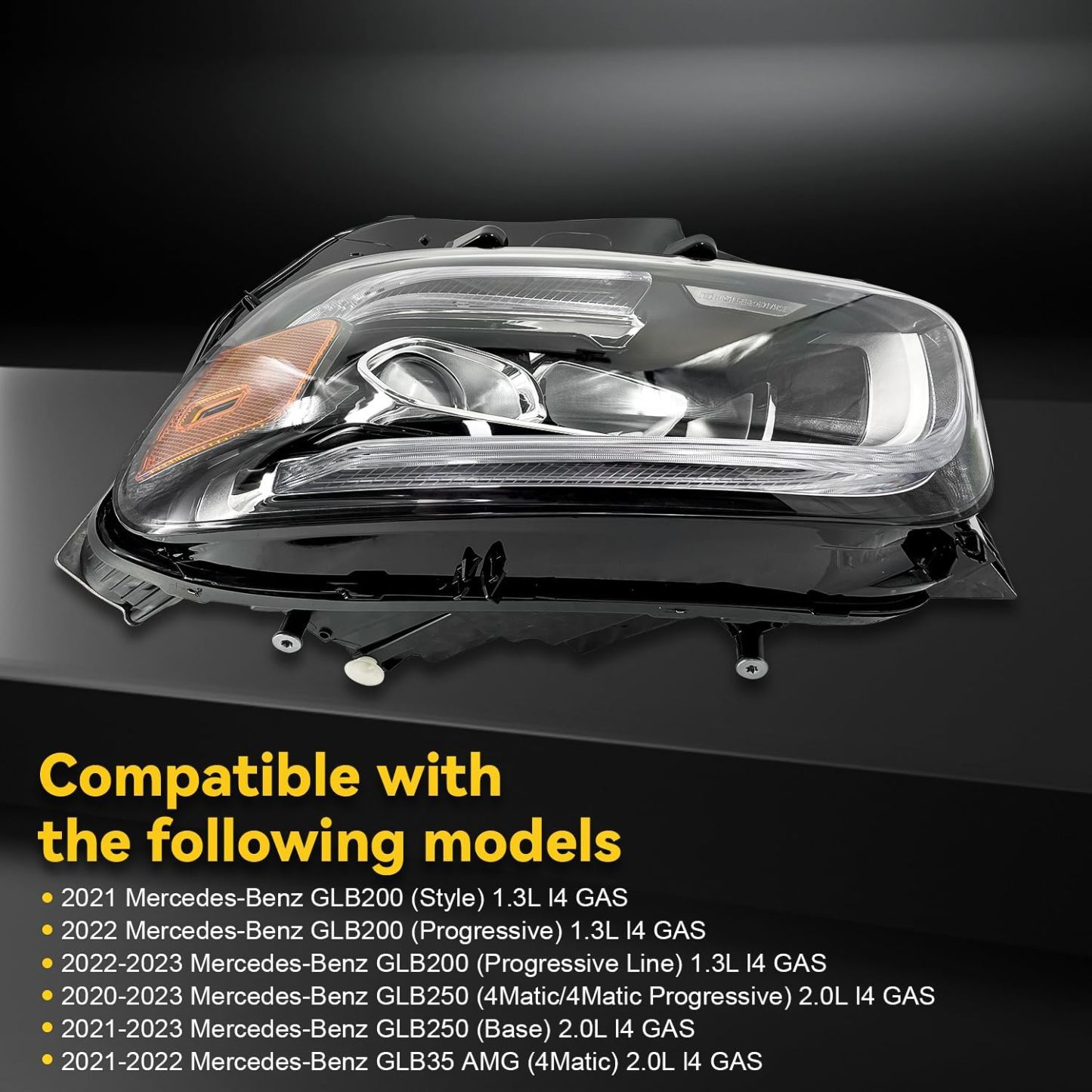 Left headlight with control module fit for Benz W247 GLB-Class GLB GLB200 GLB35 AMG 2021-2023, GLB250 2020-2023 