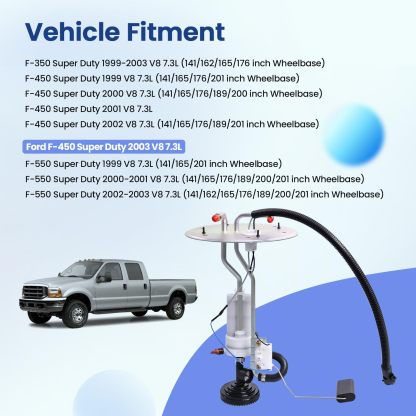 Fuel Tank Sending Unit Fits for Ford F-350 F-450 F-550 Super Duty V8 7.3L 1999-2003 with Midship Fuel Tank