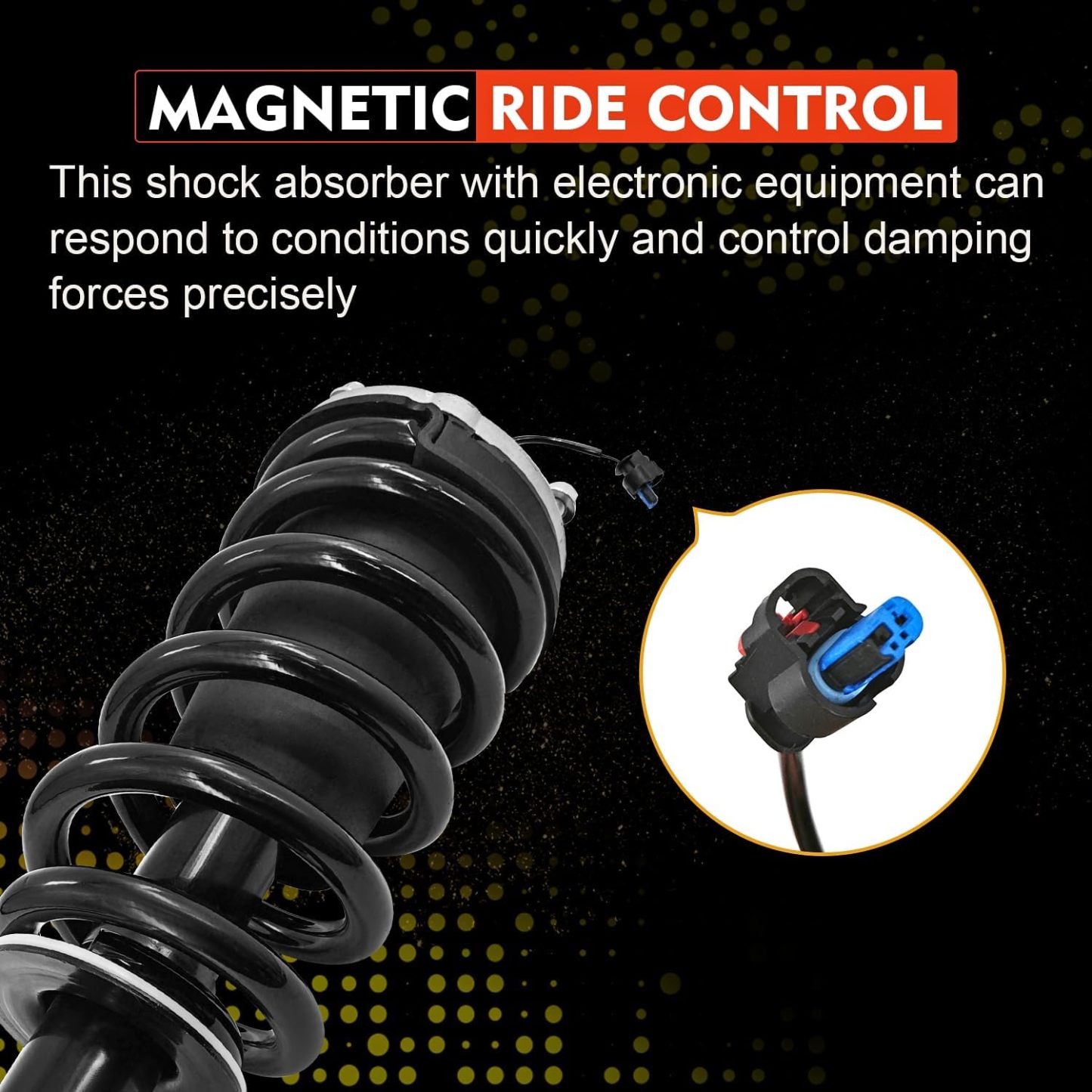 4pcs Magnetic Front Shock Absorber Assembly Kit fit for 2021-2024 Cadillac Escalade (ESV), Chevrolet Silverado/Suburban/Tahoe, GMC Yukon (XL), GMC Sierra (1500)
