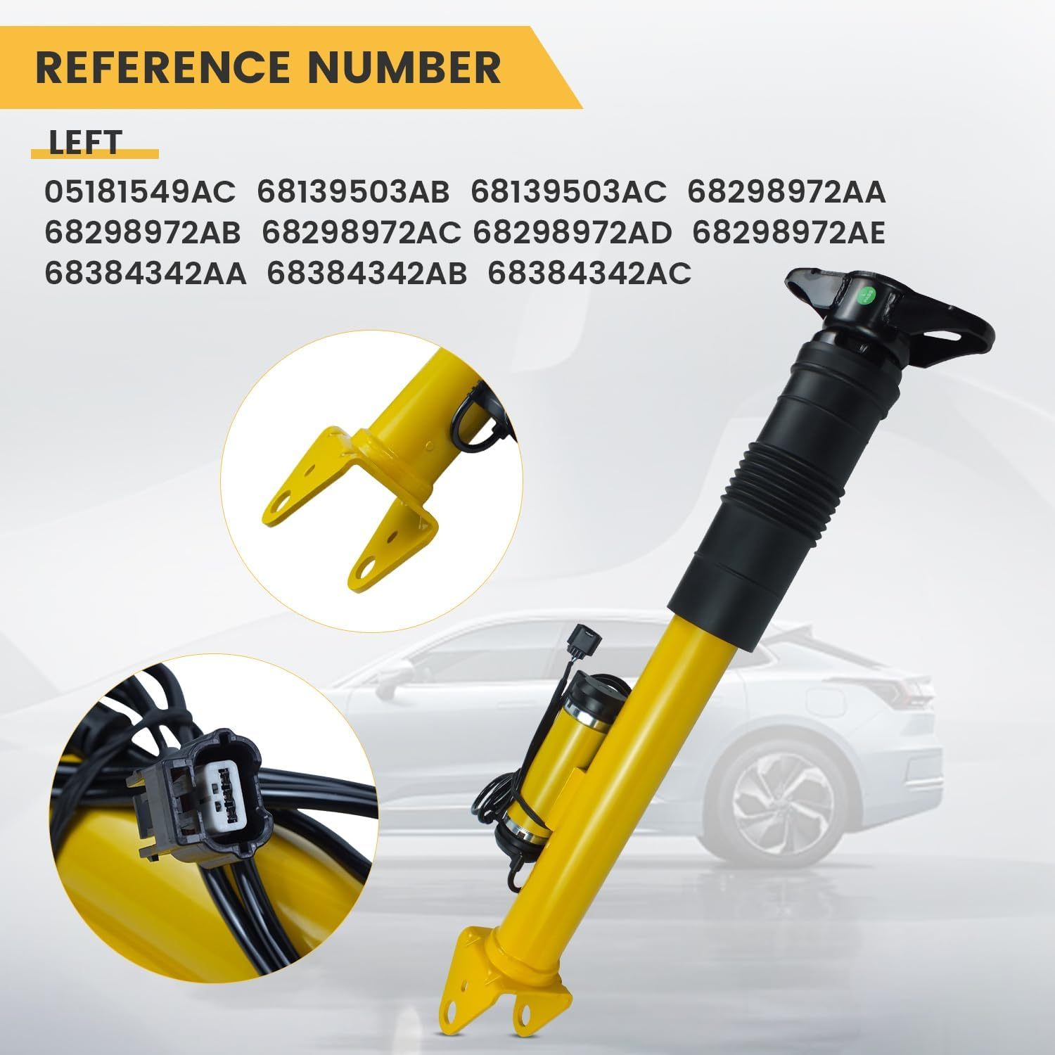 4-Piece Front Shock Strut & Rear Shock Kit for 2012–2015 Jeep Grand Cherokee SRT (6.4 L) with Active Damping System (ADS) – OEM# 68139497AC