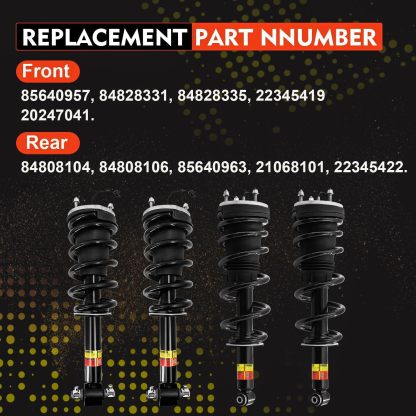 4pcs Magnetic Front Shock Absorber Assembly Kit fit for 2021-2024 Cadillac Escalade (ESV), Chevrolet Silverado/Suburban/Tahoe, GMC Yukon (XL), GMC Sierra (1500)