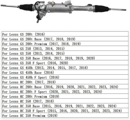 Power Steering Rack and Pinion Assy RWD, Fits for Lexus 2013-2020 GS350/ 2015-2024 RC350/ 2016-2024 RC 200t, Steering Gear w/Tie Rods Replaces 44200-30740