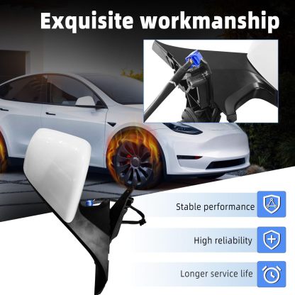 White Right Passenger Side Mirror With Anti-Glare Exterior View Mirror Fit for Tesla Model Y 2020-2023