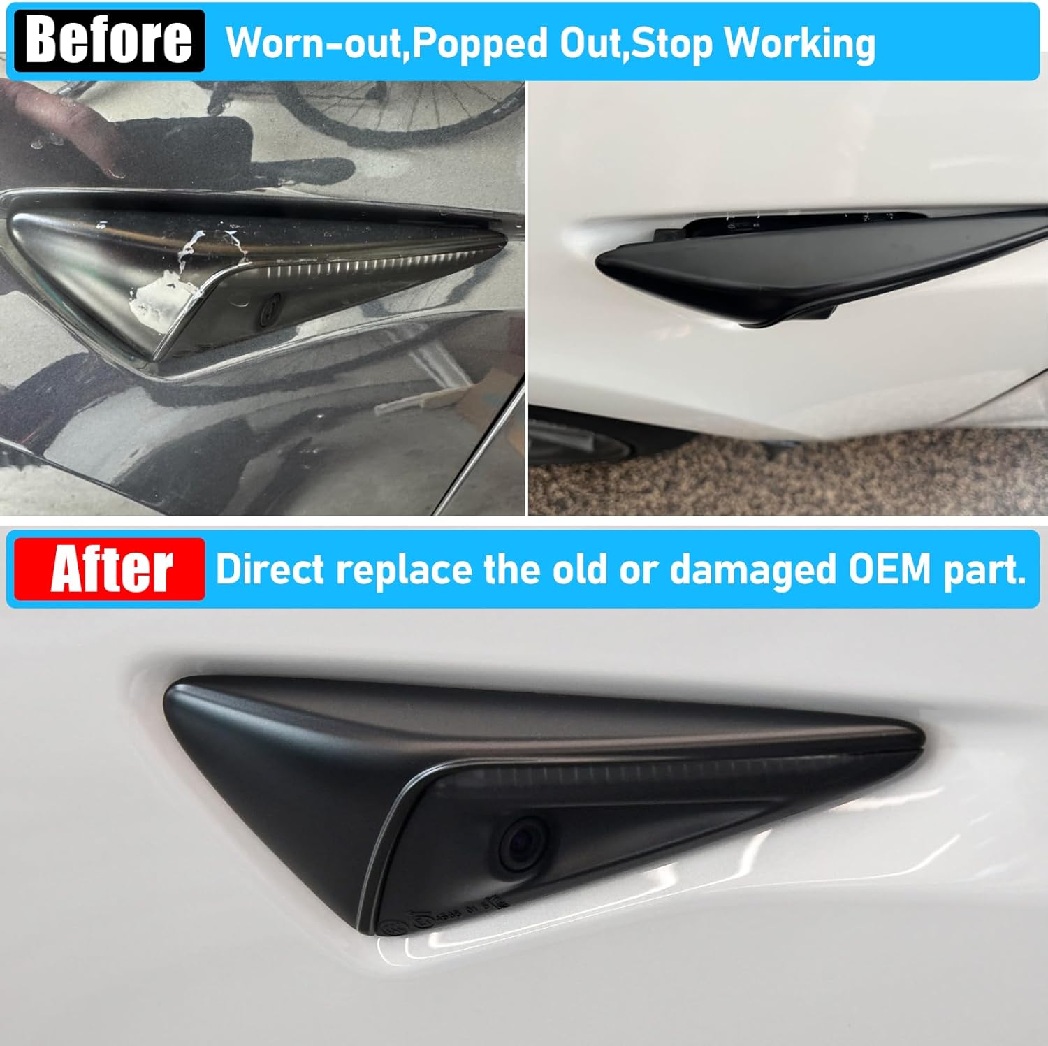 Front Right Side Repeater Fender Camera for 2021‑2023 Tesla Model 3 / Y #1125107-50-G