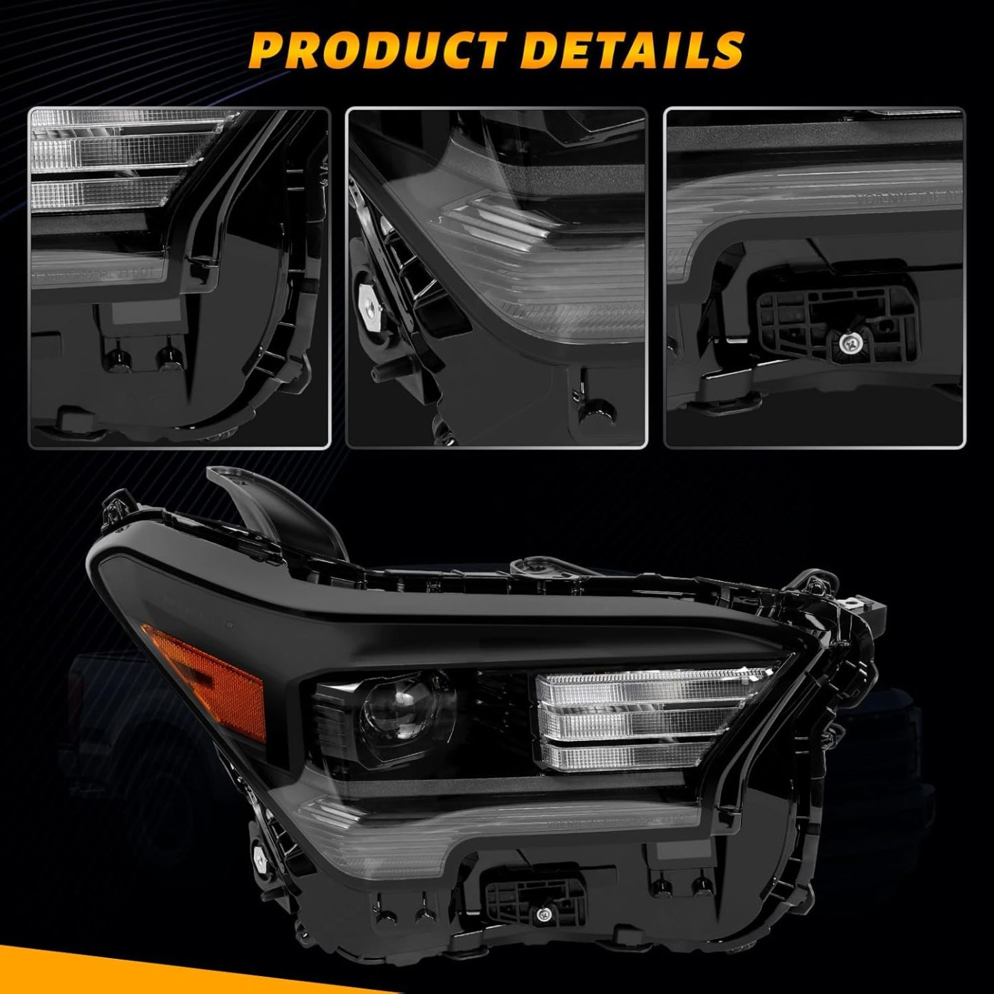 Toyota LED Headlight Assembly w/o DRL for 2024-2025 Toyota Tacoma SR/SR5/TRD #81110-AK010 -  Right Passenger Side