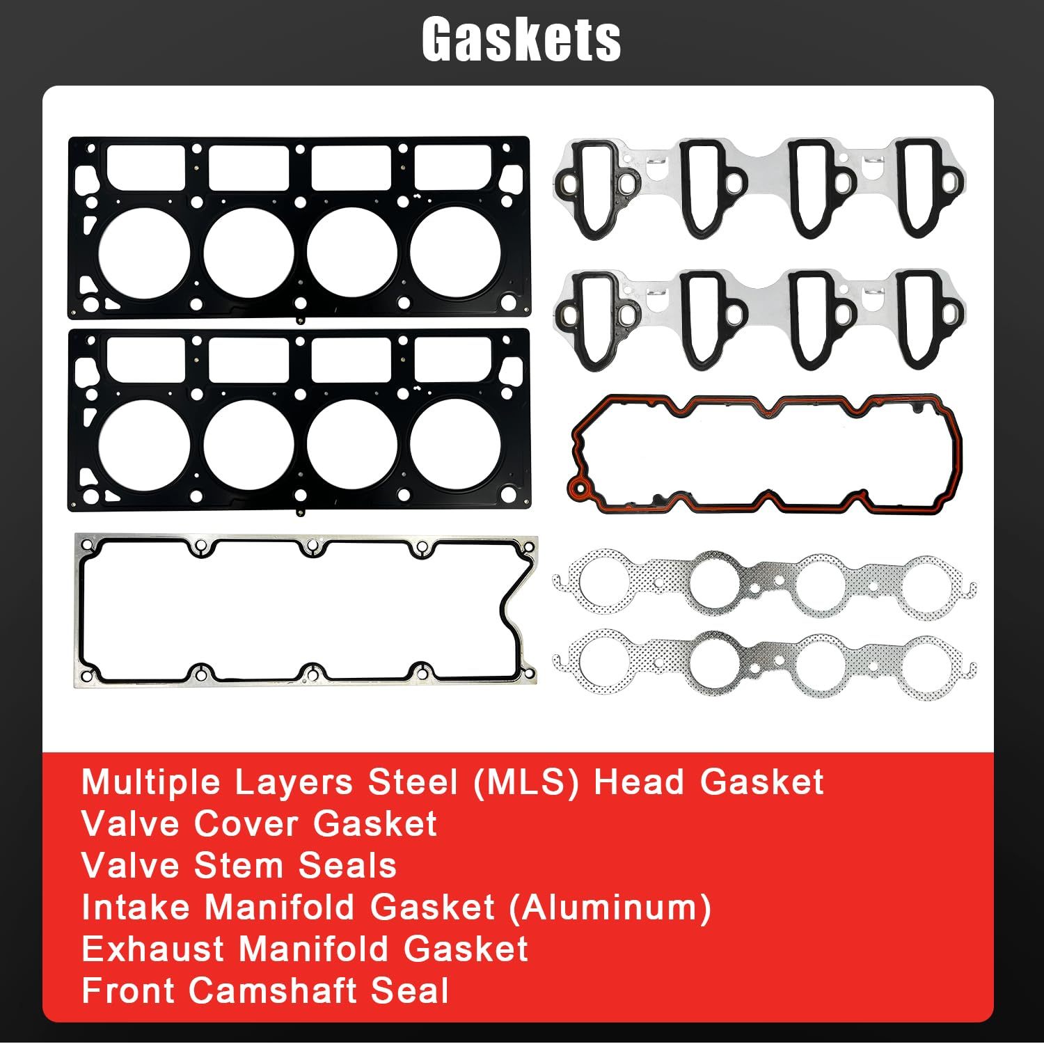 5.3 AFM DOD Lifters Replacement Kit Head Gasket Set For GMC Chevy 2005-2013 Silverado 1500 Tahoe Suburban Yukon Sierra 1500 Envoy 5.3L, HS26191PT AFM10448