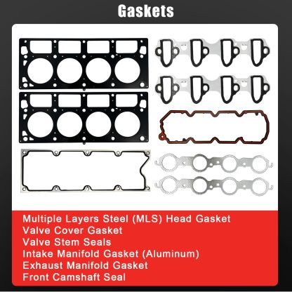 5.3 AFM DOD Lifters Replacement Kit Head Gasket Set For GMC Chevy 2005-2013 Silverado 1500 Tahoe Suburban Yukon Sierra 1500 Envoy 5.3L, HS26191PT AFM10448