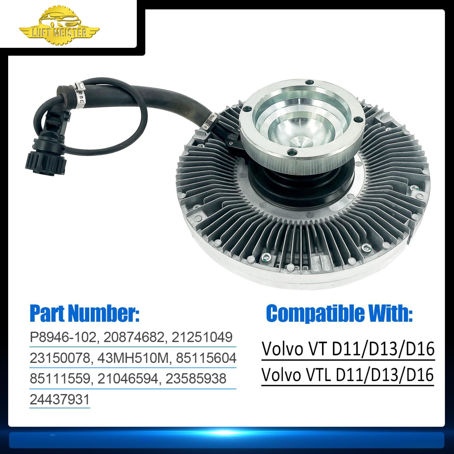Cooling Fan Clutch Compatible With Volvo VT VTL D13/D11/D16