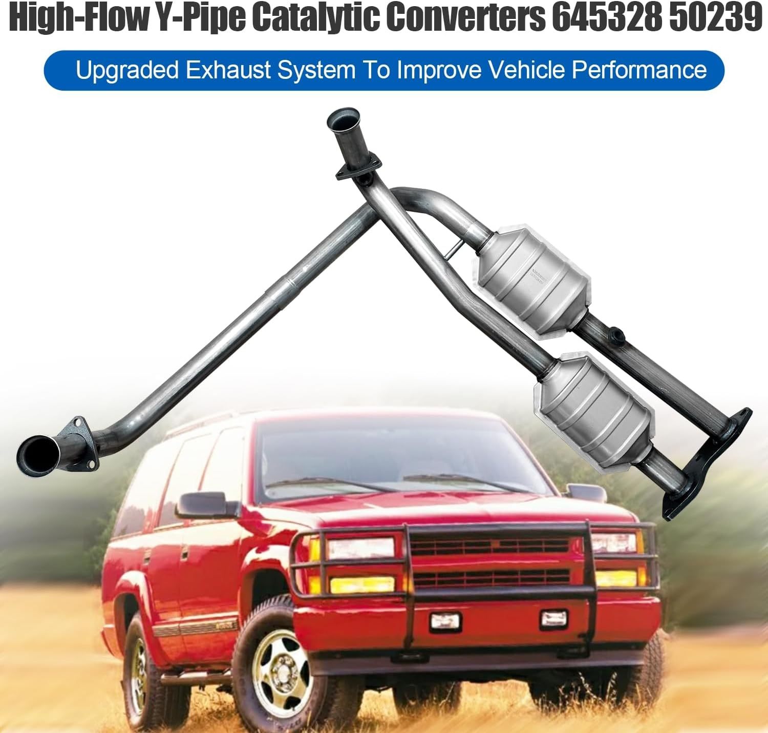 Y-Pipe Catalytic Converter fit for 1996-2000 Cadillac Escalade Chevy Tahoe GMC Yukon Suburban 5.7L V8 Engine
