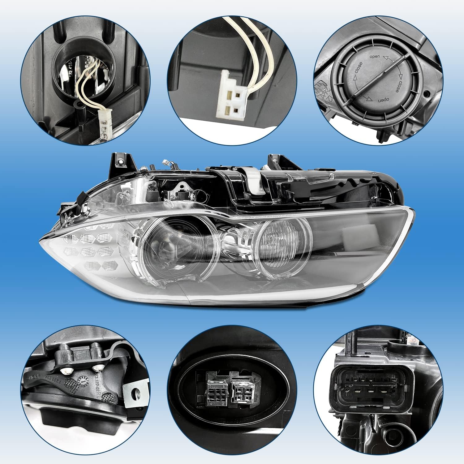 1 Pair HID Xenon Headlight Assembly, Fits for BMW 5-Series 535i 528i 550i 2011-2013, Adaptive AFS W/TMS Control Module/Xenon Ballast/Bulb