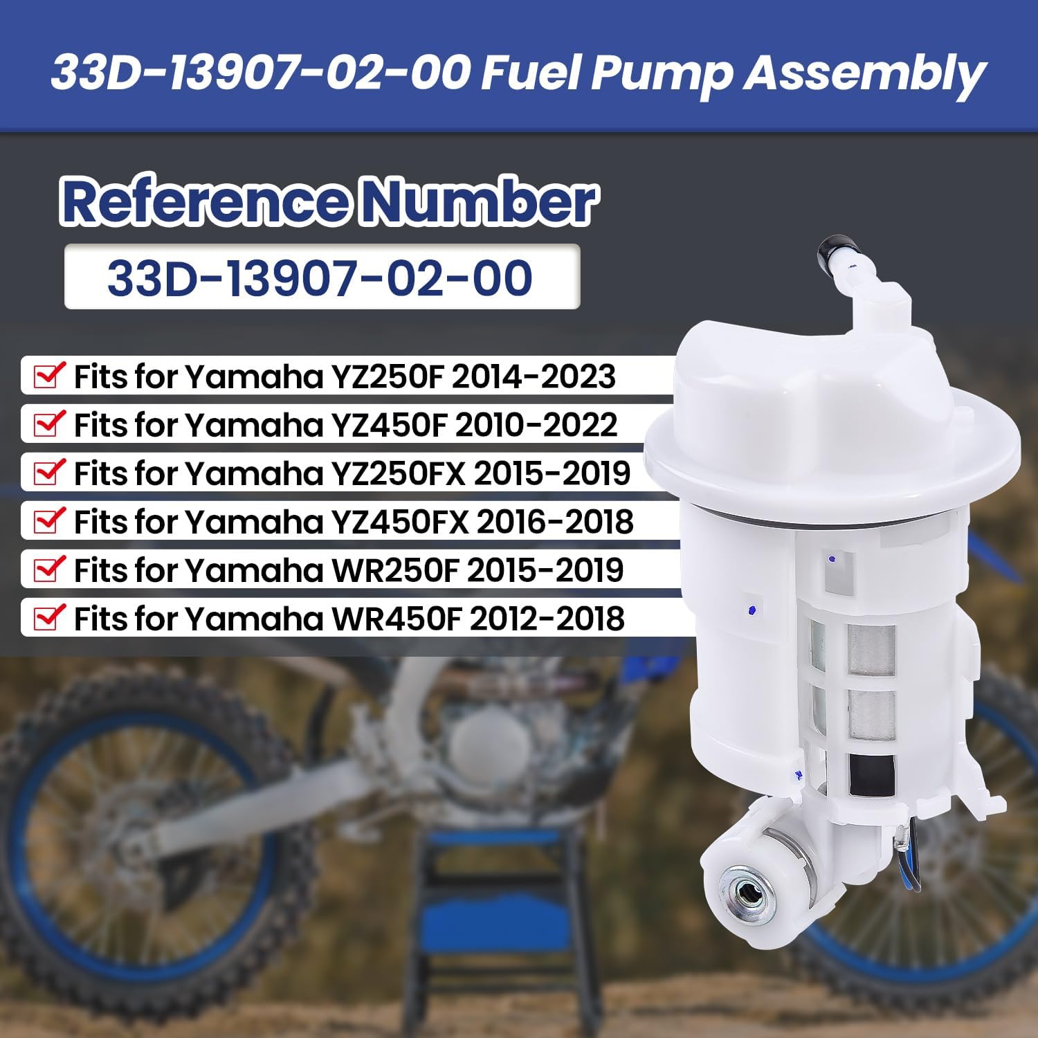 Fuel Pump Assembly fit for Yamaha YZ250F YZ450F YZ250FX YZ450FX WR250F WR450F 2010-2023