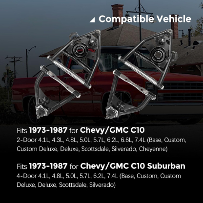 4PCS Front Tubular Upper & Lower Control Arms fit for Chevy / GMC C10 (Suburban) 1973-1987