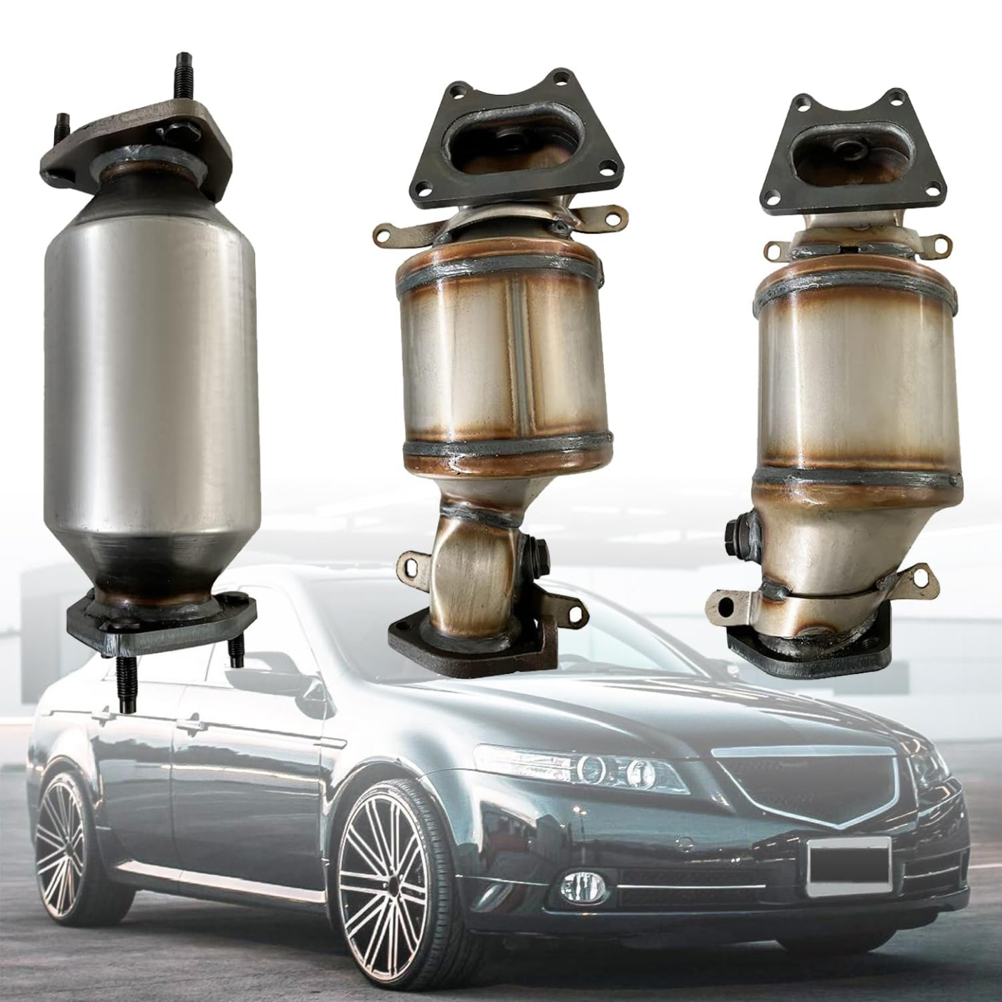 Catalytic Converter Bolts Gasket Set fit Honda Odyssey, Acura MDX, Saturn Vue 3.5L (LH 16450 + RH 16451 + Rear 16351)