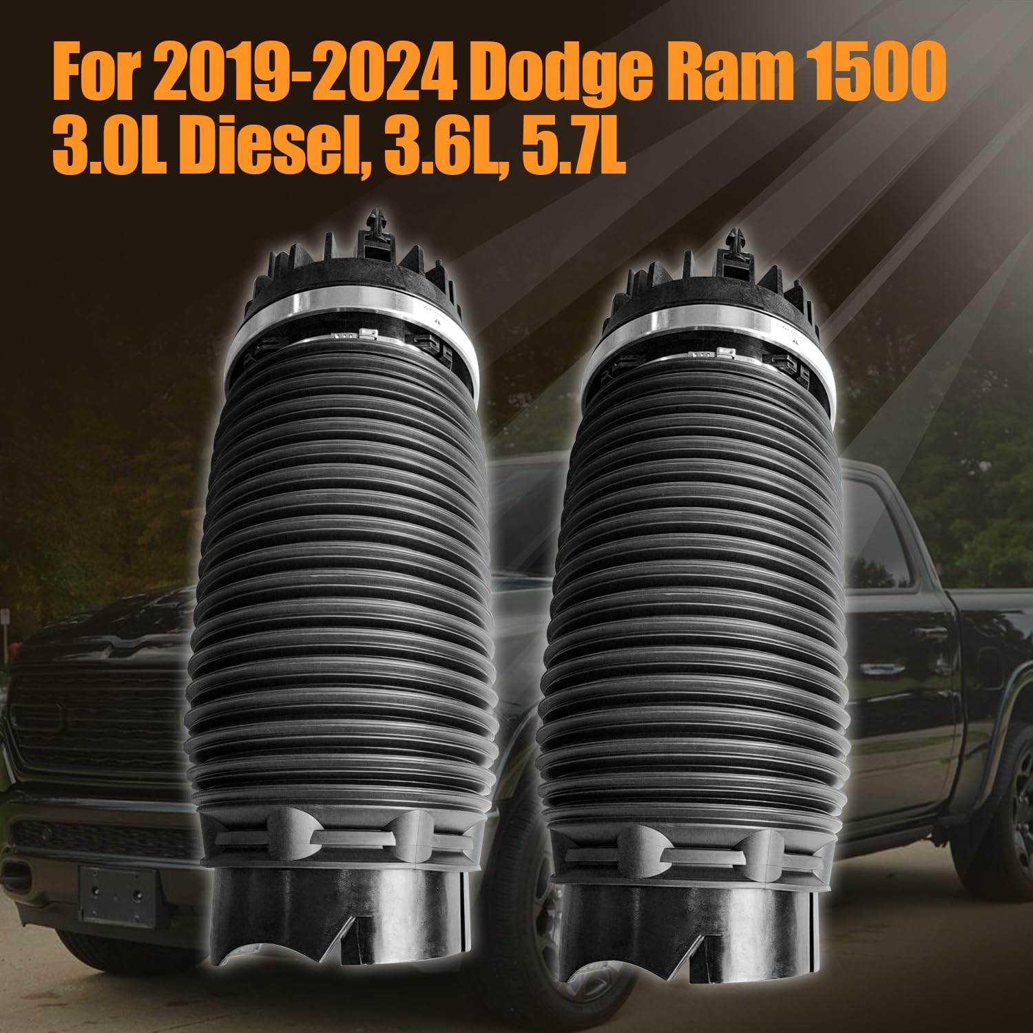 Rear Air Suspension Spring Bag Set fit for 2019-2024 Dodge Ram 1500 3.0L Diesel 3.6L 5.7L
