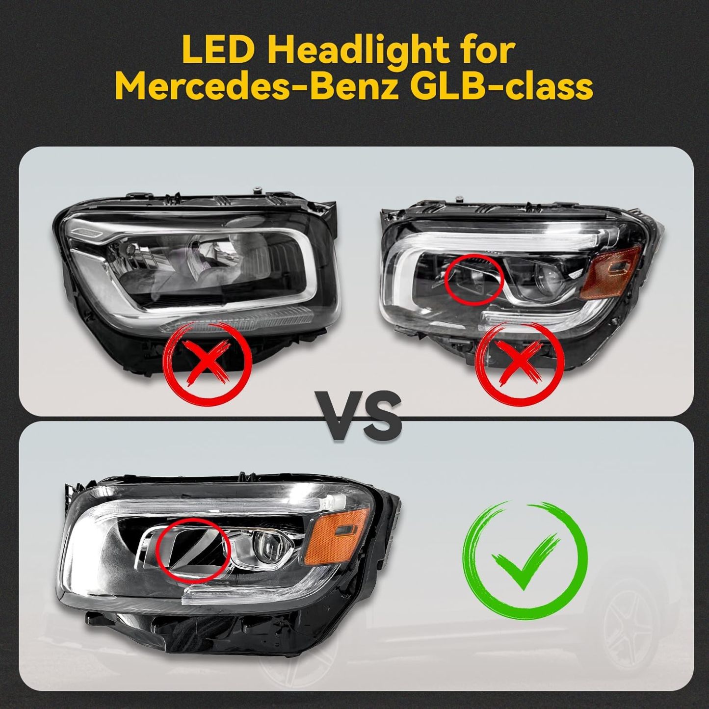 Left headlight with control module fit for Benz W247 GLB-Class GLB GLB200 GLB35 AMG 2021-2023, GLB250 2020-2023 