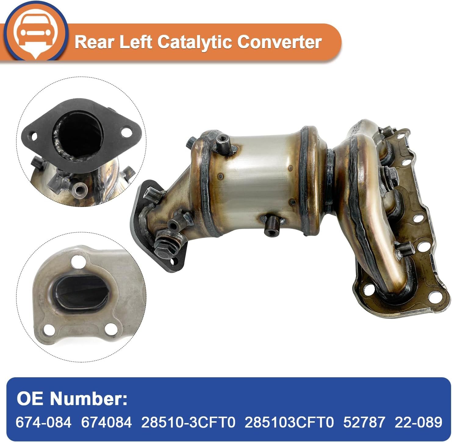674-421&674-084 Front and Rear Catalytic Converter Set fit for 2013-2023 Hyundai Santa Fe XL Palisade, 2014-2023 Kia Sorento Telluride 3.3L 3.8L V6 AWD
