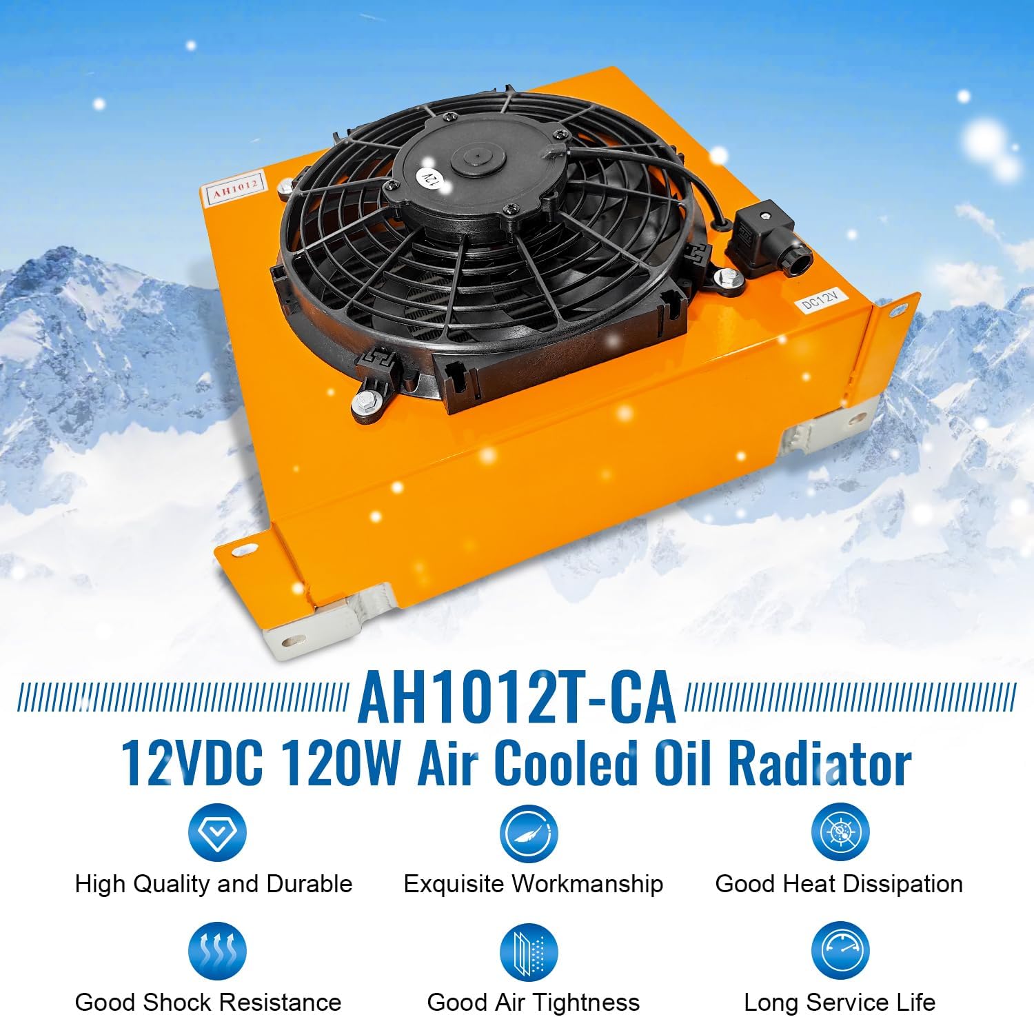 New DC12V AH1012T-CA Industrial Hydraulic Oil Cooler Flow Fan Radiator 100L/min