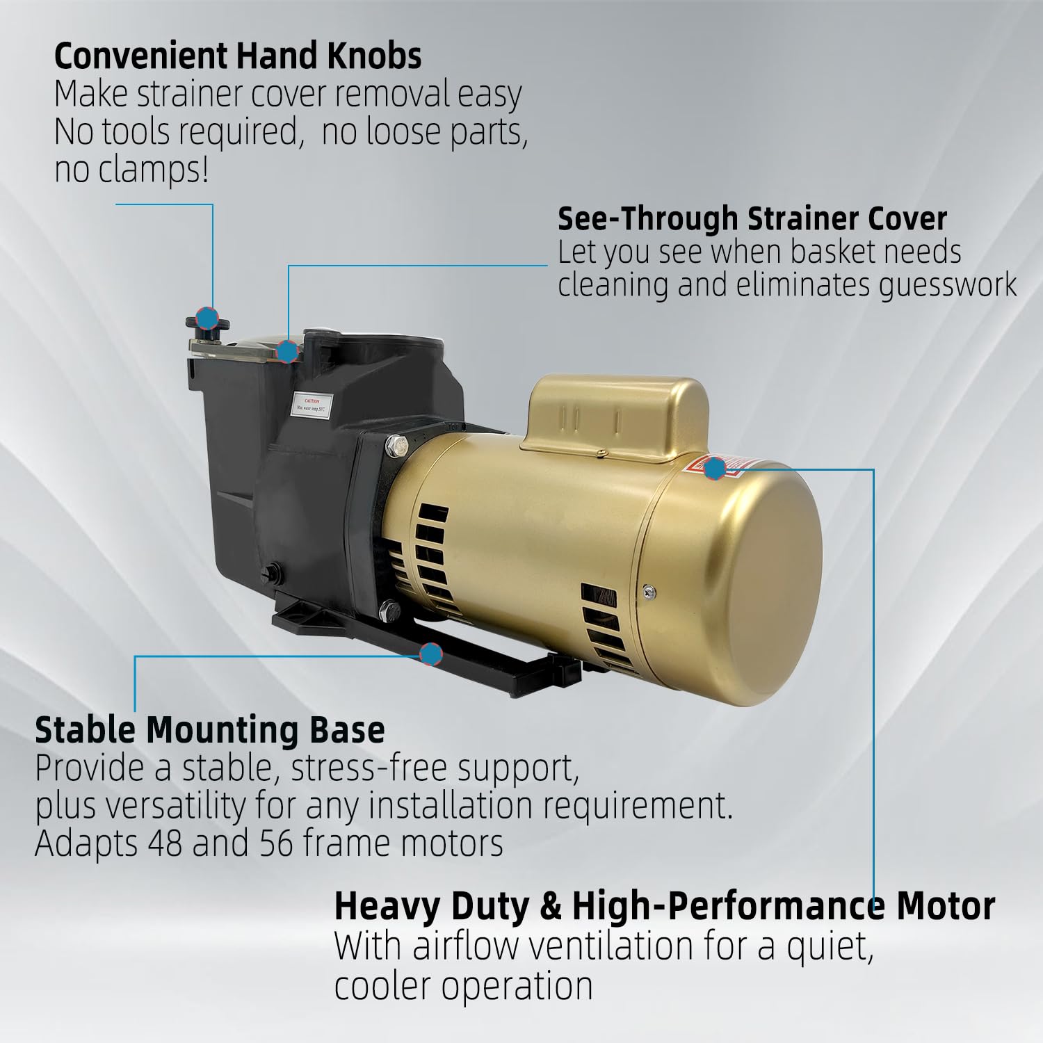 Super Pool Pump 1HP 115/230V Single Speed Replacement for Hayward SP2607X10 Super Pump