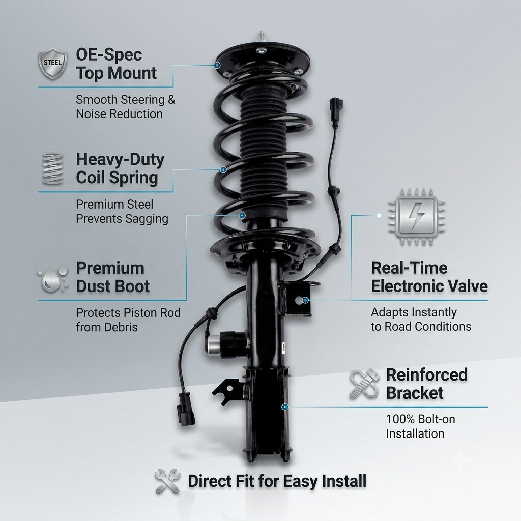 Pair Front Electric Shock Absorber Assembly Kit fit for Lincoln MKX 2016-2018, Lincoln Nautilus 2019