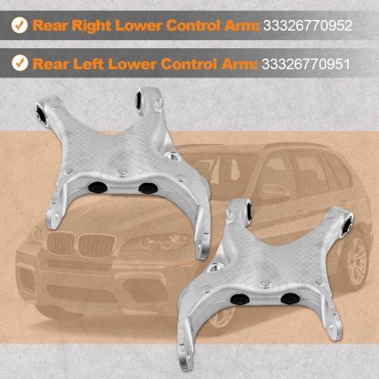 Rear Lower Control Arm Set for BWM X5 X6 2.0L 3.0L 4.4L 4.8L 2007-2019  (1 Pair)