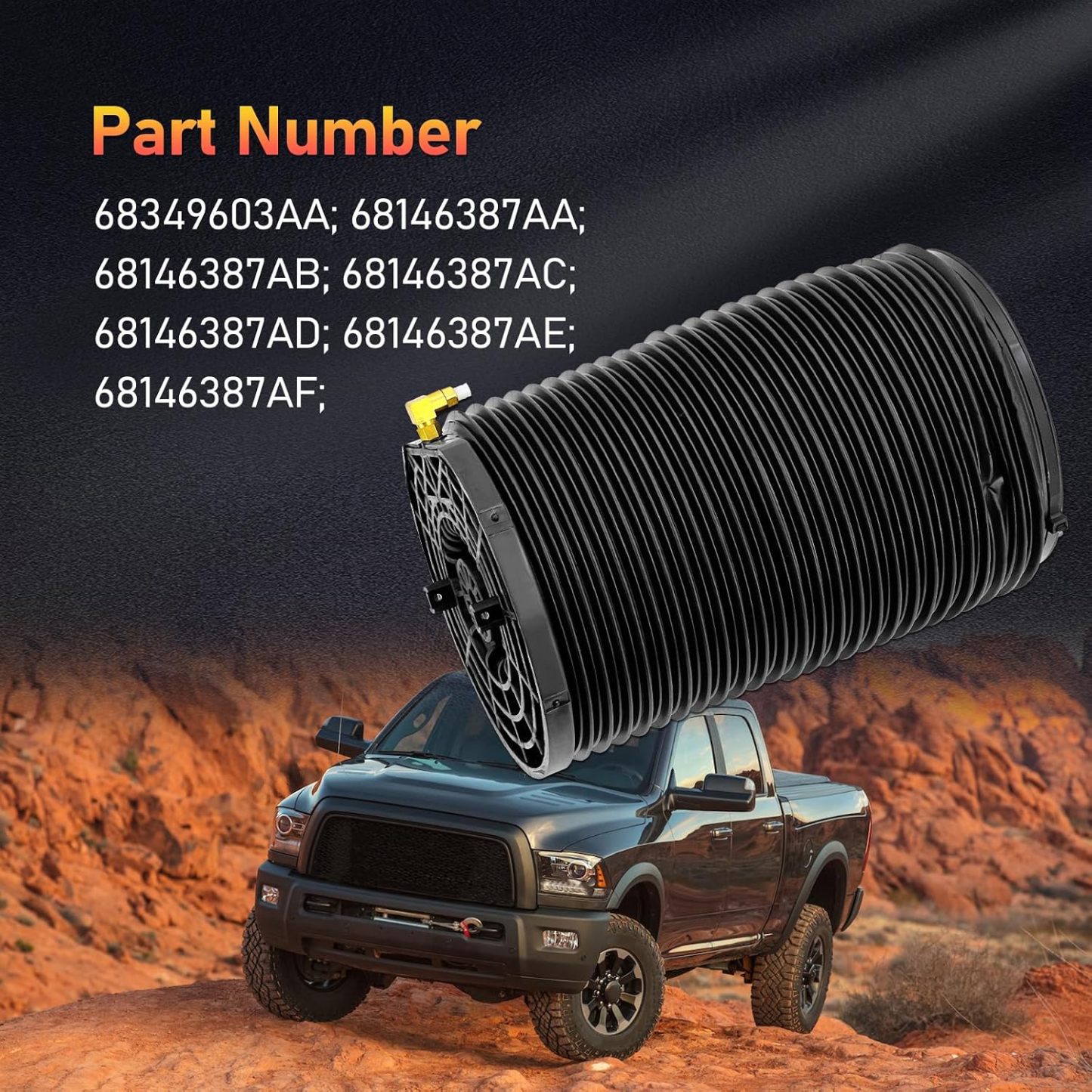 1PCS Rear Air Suspension Spring Assembly fit for Dodge Ram 2500 6.4L 6.7L 2014-2025