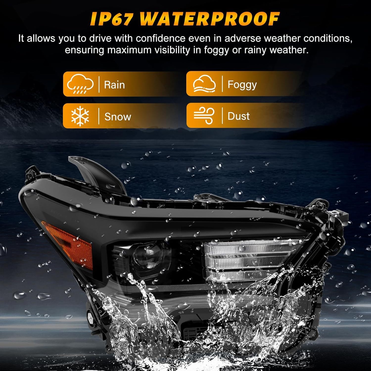 Toyota LED Headlight Assembly w/o DRL for 2024-2025 Toyota Tacoma SR/SR5/TRD #81110-AK010 -  Right Passenger Side