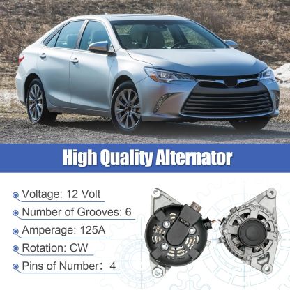 12V 125AMP Alternator Fit for Toyota RAV4 2.5L 2013-2018, Camry 2.5L 2015-2017