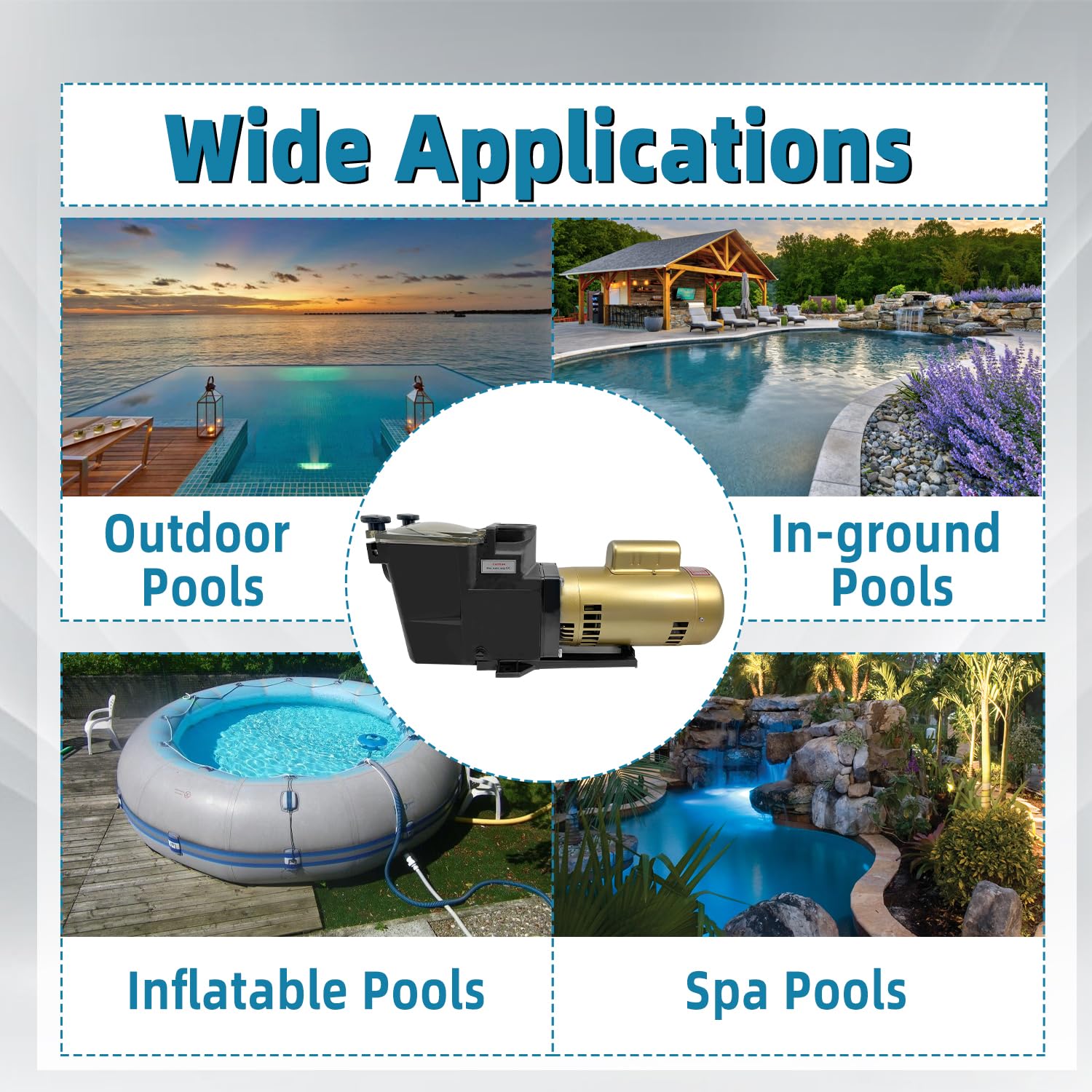 Super Pool Pump 1HP 115/230V Single Speed Replacement for Hayward SP2607X10 Super Pump