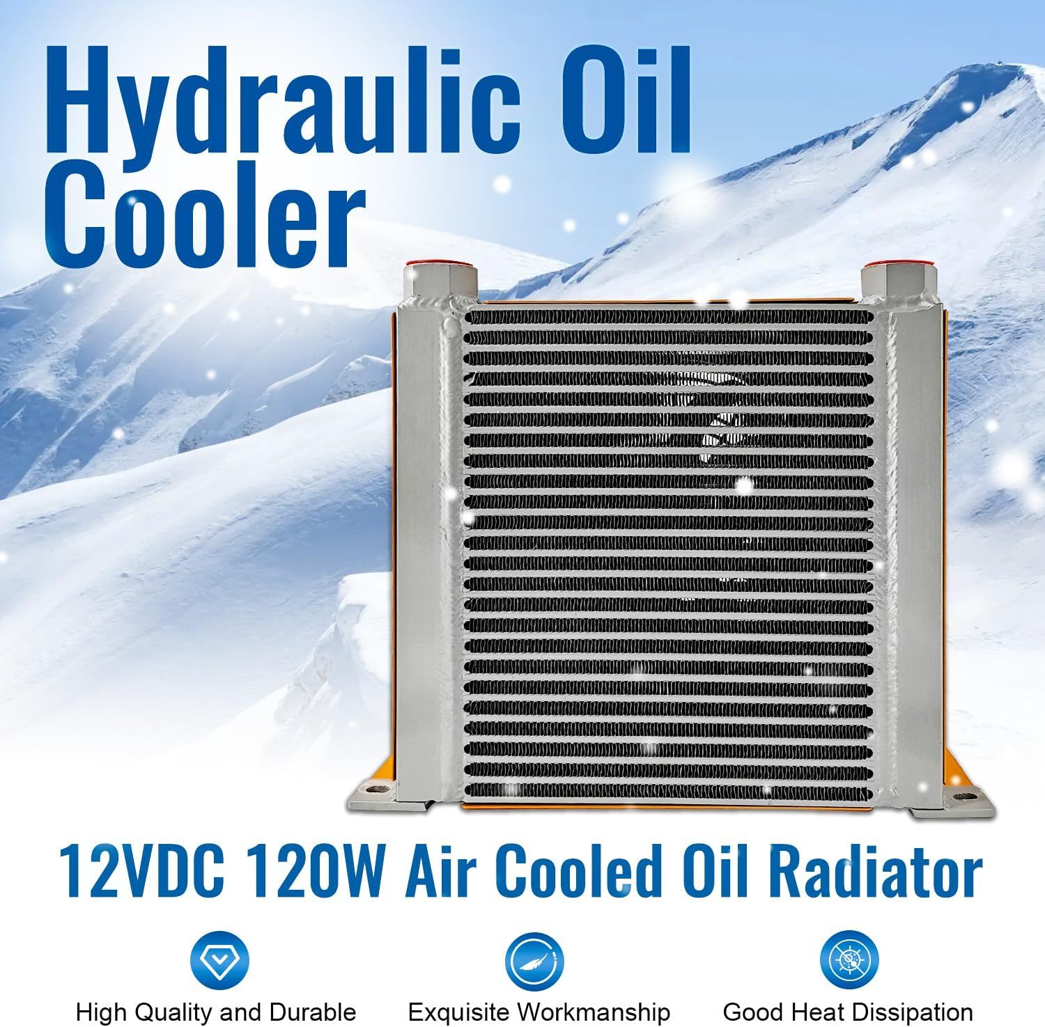 New DC12V AH1012T-CA Industrial Hydraulic Oil Cooler Flow Fan Radiator 100L/min