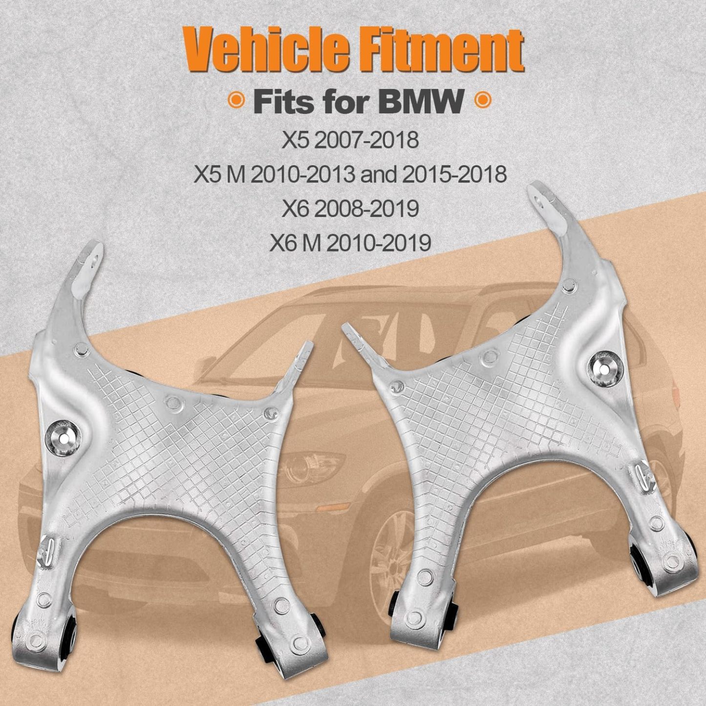Rear Lower Control Arm Set for BWM X5 X6 2.0L 3.0L 4.4L 4.8L 2007-2019  (1 Pair)