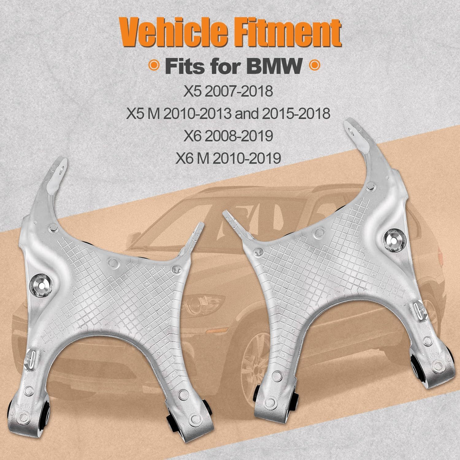 Rear Lower Control Arm Set for BWM X5 X6 2.0L 3.0L 4.4L 4.8L 2007-2019  (1 Pair)