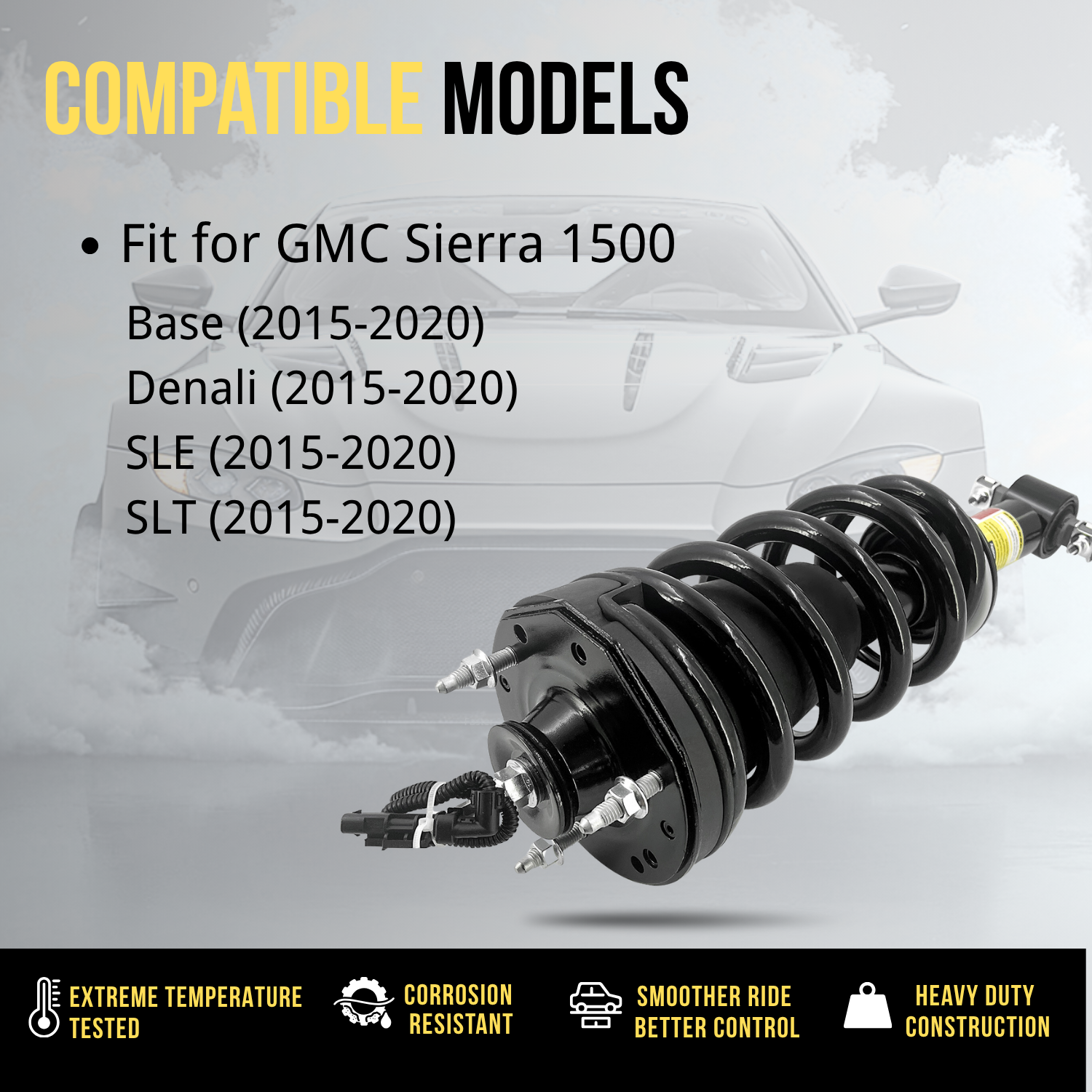 GMC Sierra 1500 2015-2020 Magnetic Front Shock Absorber Kit - 2PCS