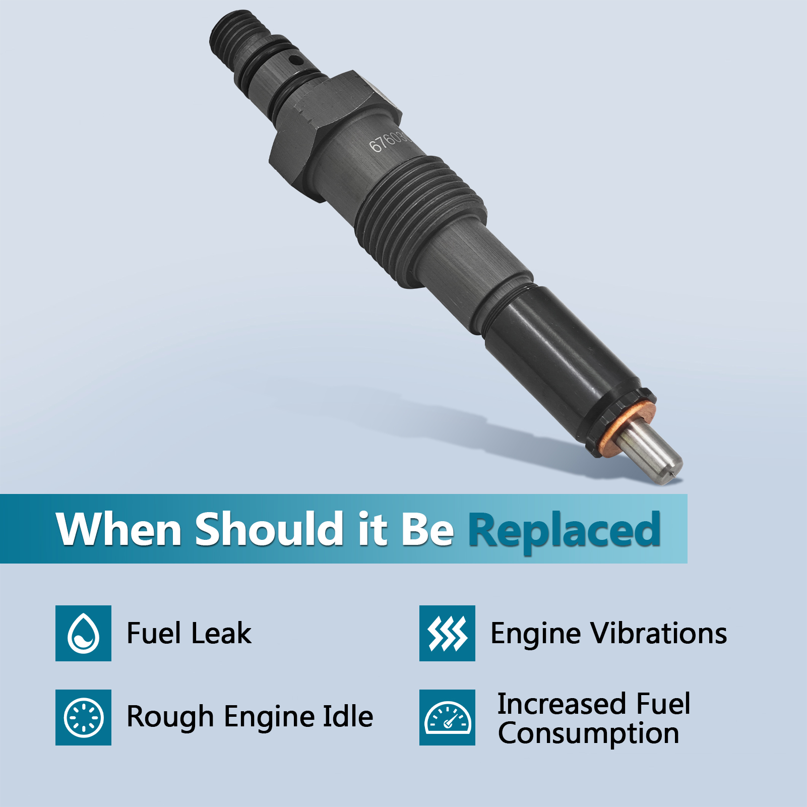 Fuel Injector Nozzle 6760301 (8 pcs) fit for Ford F250/F350 1983-1994 IDI 6.9L 7.3L, Non fit for Powerstroke Diesel 