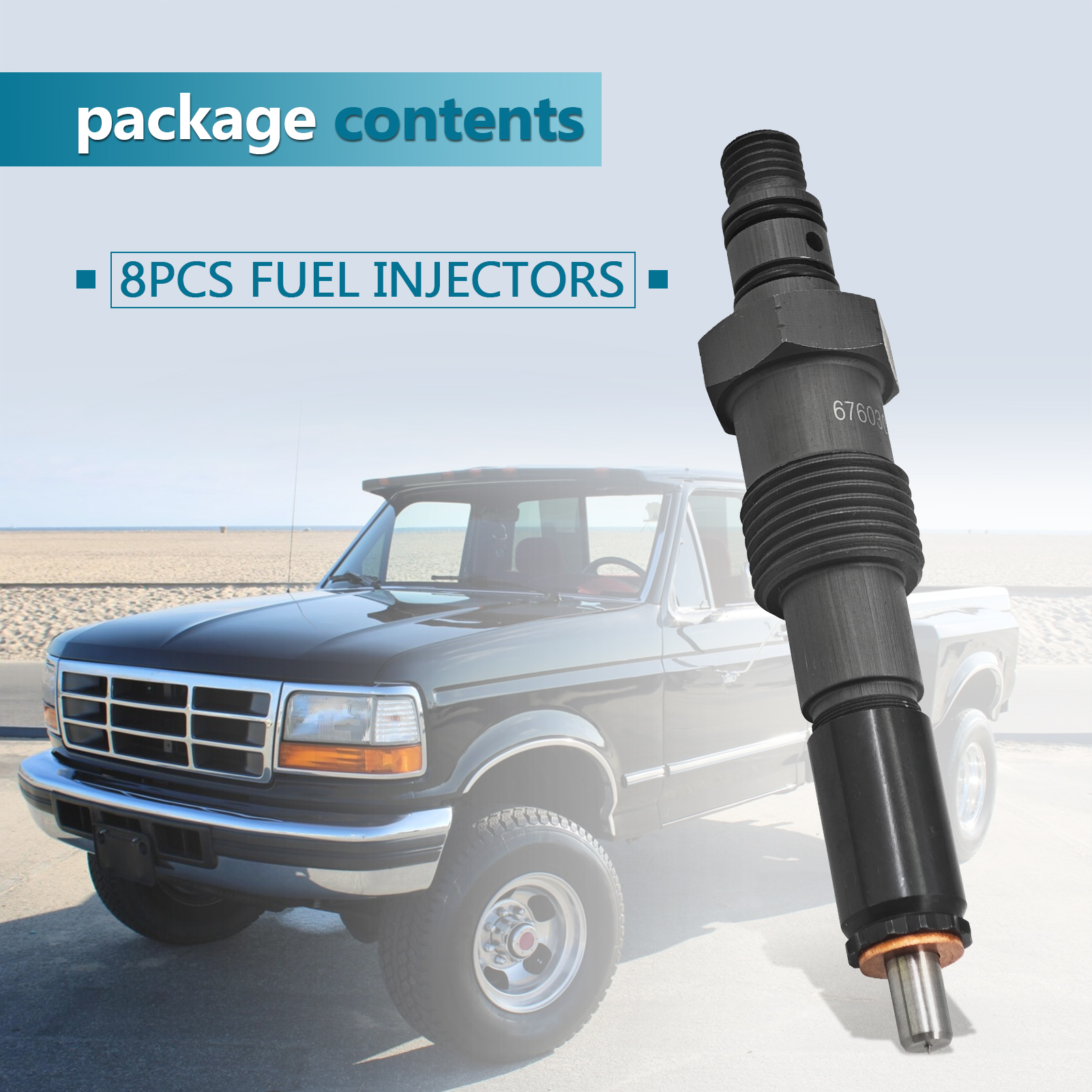 Fuel Injector Nozzle 6760301 (8 pcs) fit for Ford F250/F350 1983-1994 IDI 6.9L 7.3L, Non fit for Powerstroke Diesel 